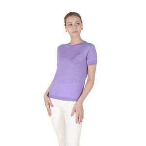 Dee Ocleppo Cashmere Short Sleeve Top Lilac Women Lilac Sweaters